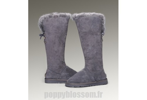 Boutique Ugg-231 bottes hautes en fourrure de renard gris